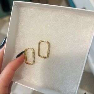 Gold pave earrings